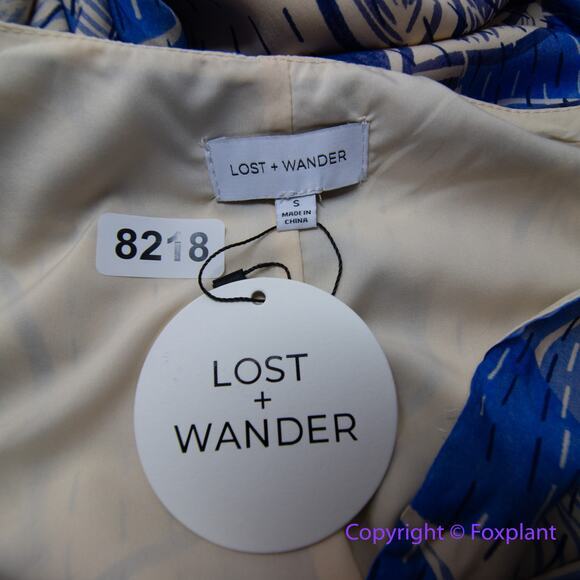 New! Lost + Wander Levka Floral Wrap Midi Dress blue, size‎ S - Picture 15 of 16